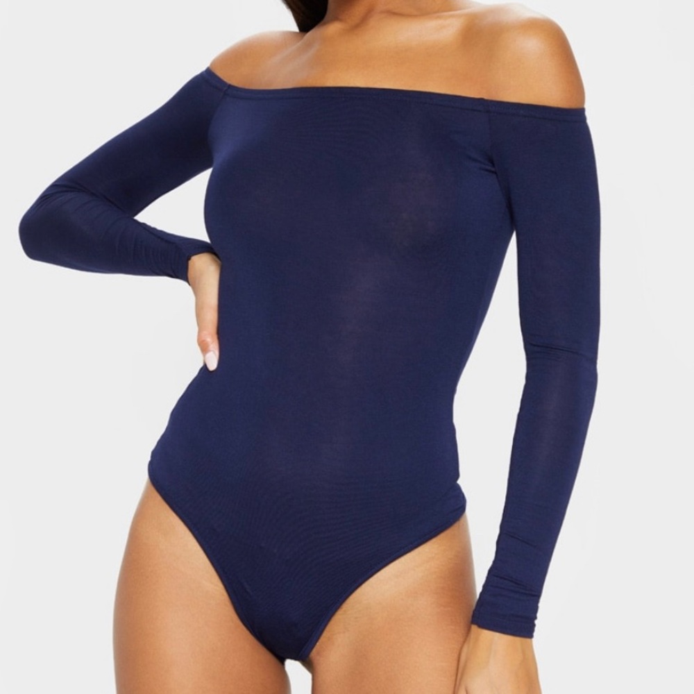 COPY - PRETTY LITTLE THING Navy Off the Shoulder …